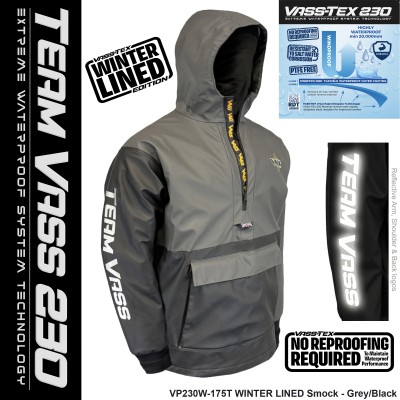 Team Vass 230 Winter Lined Smock in Grey/Black